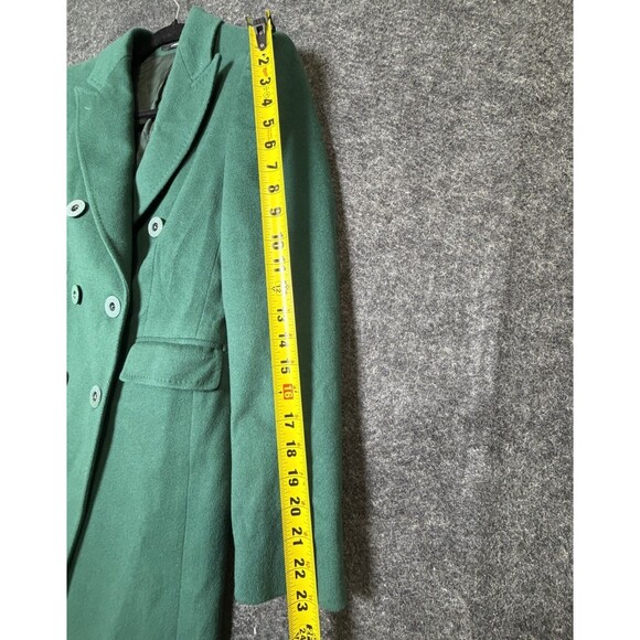 TAGLIATORE Italian Green Cashmere Blend Double-Breasted Long Coat Size 40 US S/M - Picture 5 of 11